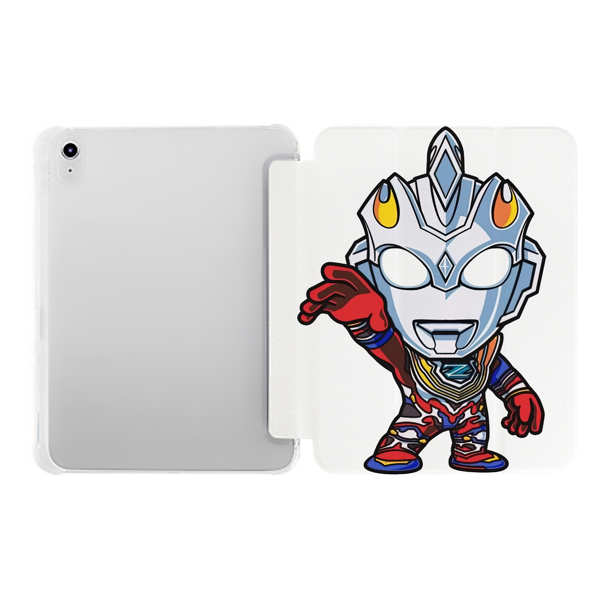 （画像用） ウルトラマン Ultraman IPad ケース ペン収納付き 三つ折りスタンド PUレザー×シリコン 対応機種9.5/10.5/10.9インチ